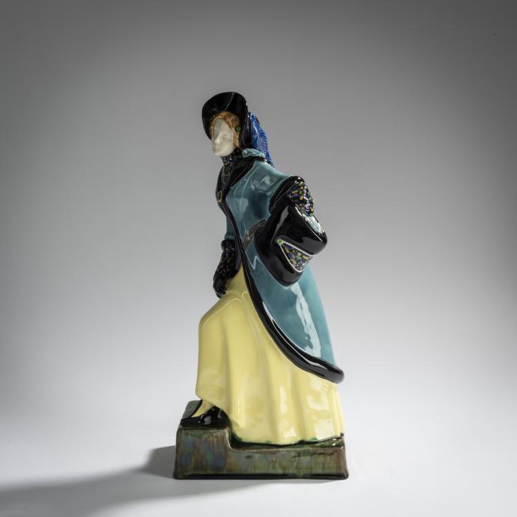 Hauptbild zu Objekt, Woman in a yellow skirt, c. 1912, Johanna Meier-Michel, Wiener Kunstkeramische Werkst&auml;tte, Busch & Ludescher, 156D 850