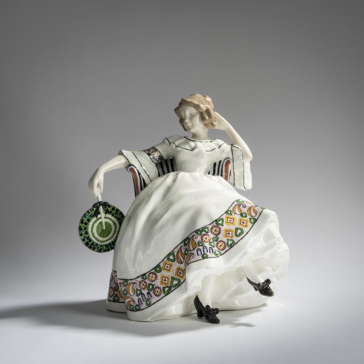 Bild 1 zu Objekt, Sitting woman with a fan, c. 1913, J&aacute;nos Petrides, Goldscheider, Friedrich, Wien, 156D 806