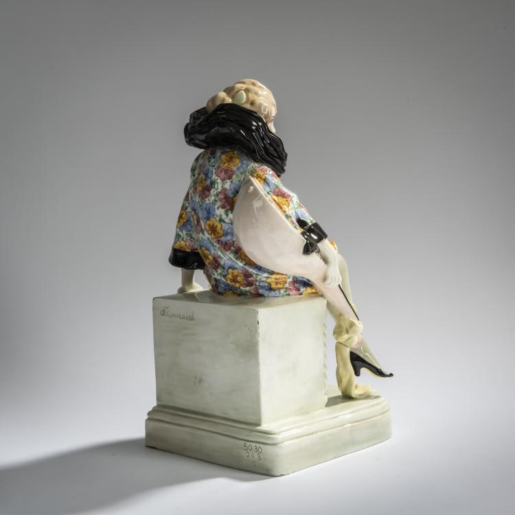 Bild 3 zu Objekt, Sitzende Pierrette mit Laute, um 1922, Wilhelm Thomasch, Goldscheider, Friedrich, Wien, 156D 810