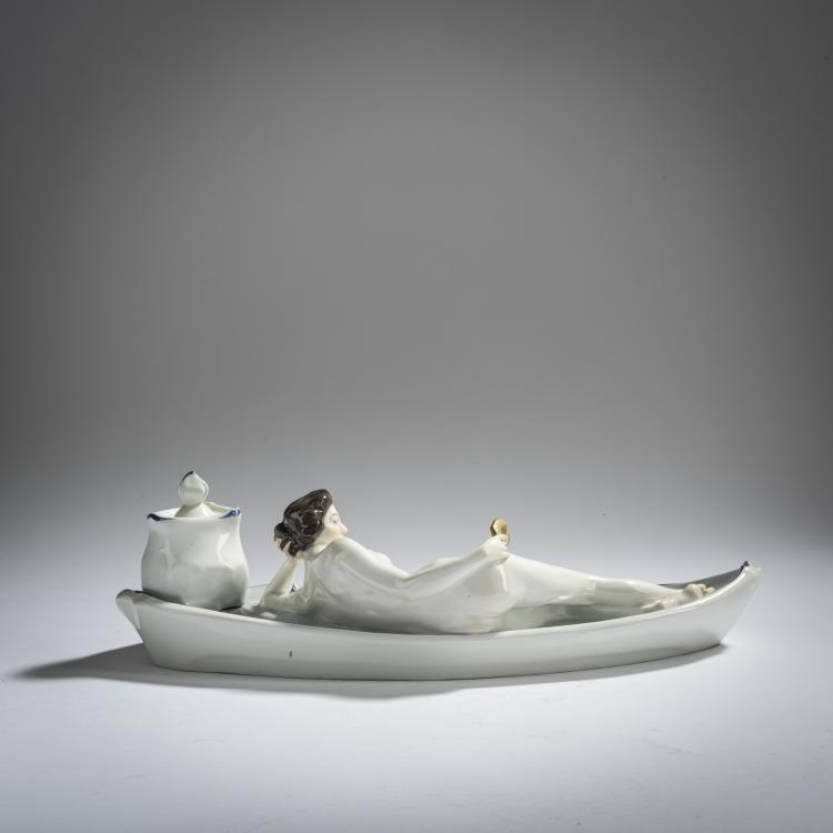 Bild 3 zu Objekt, 'Stationery with girl', 1903, Arthur Lange, Meissen, 156D 729