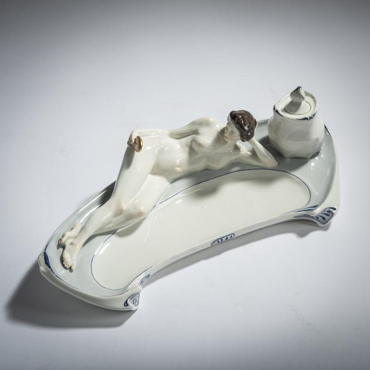 Bild 4 zu Objekt, 'Stationery with girl', 1903, Arthur Lange, Meissen, 156D 729