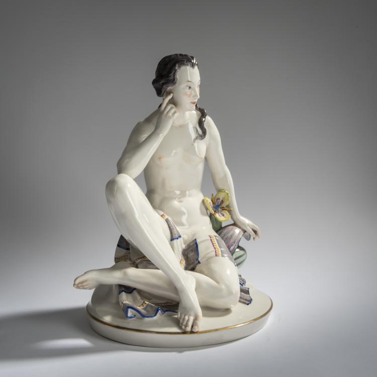 Bild 1 zu Objekt, 'Female Nude, Sitting', 1925, Hugo Meisel, Schwarzburger Werkst&auml;tten f&uuml;r Porzellankunst, Unterwei&szlig;bach, 156D 775