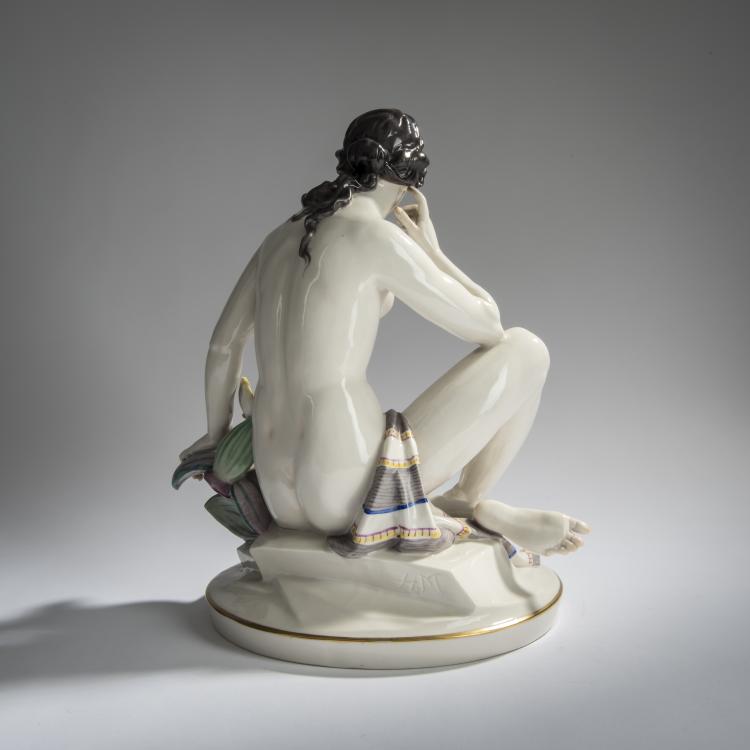 Bild 3 zu Objekt, 'Female Nude, Sitting', 1925, Hugo Meisel, Schwarzburger Werkst&auml;tten f&uuml;r Porzellankunst, Unterwei&szlig;bach, 156D 775