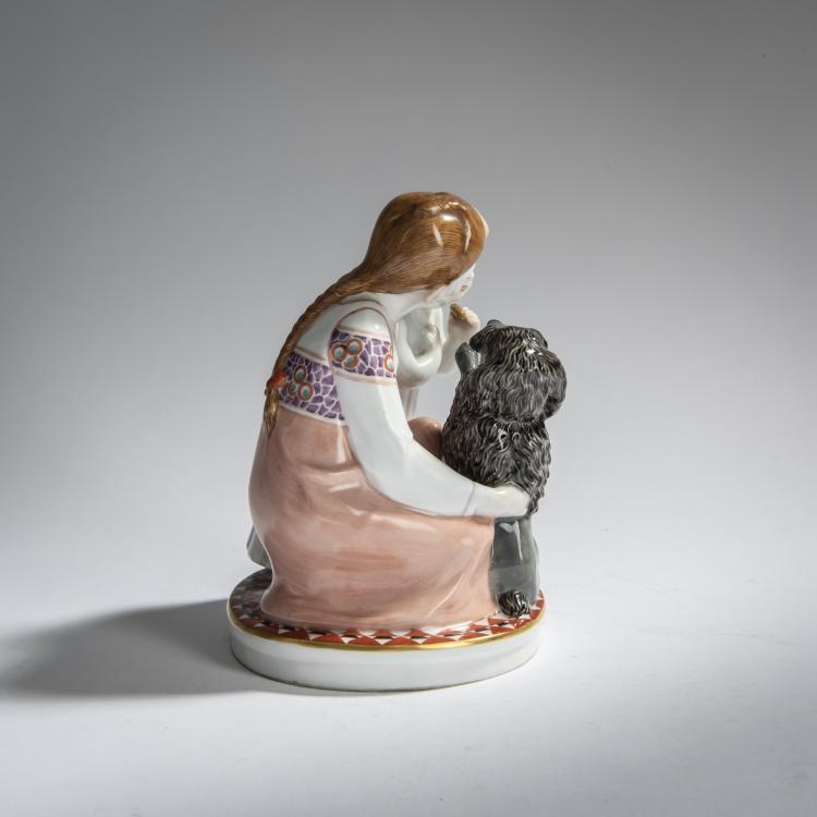 Bild 4 zu Objekt, 'Zwei Kinder mit Hund', 1912/13, Max Bochmann, Meissen, 156D 734