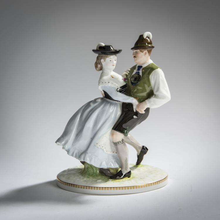 Hauptbild zu Objekt, 'Dancing Peasants', 1909, Hans Schwegerle, Berlin, KPM, 156D 705
