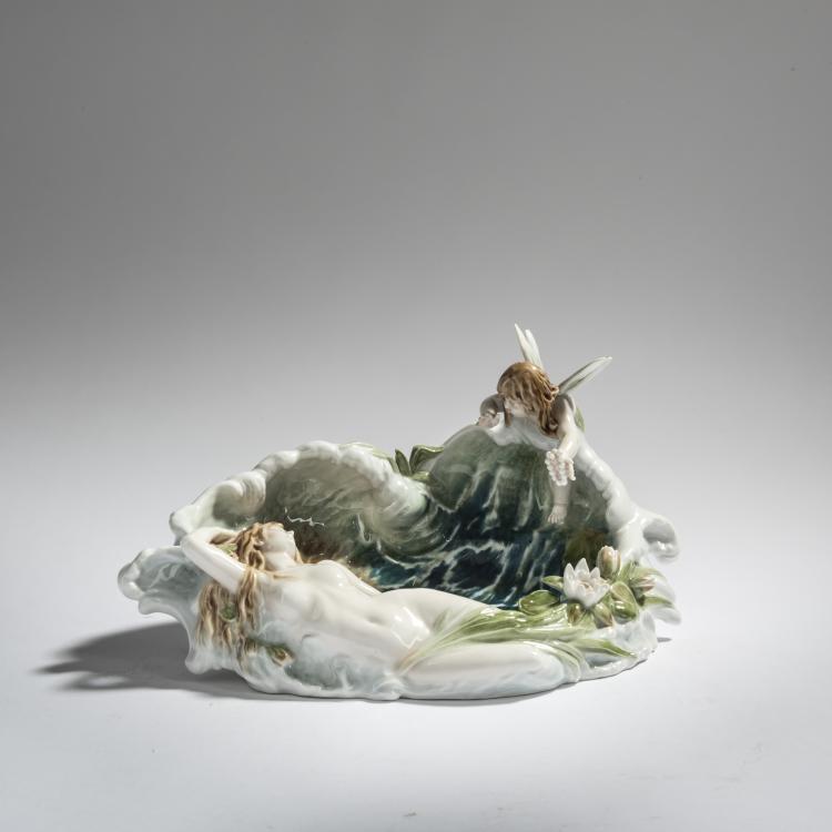 Hauptbild zu Objekt, 'Mermaid as a Wave', 1898, Paul Helmig, Meissen, 156D 719