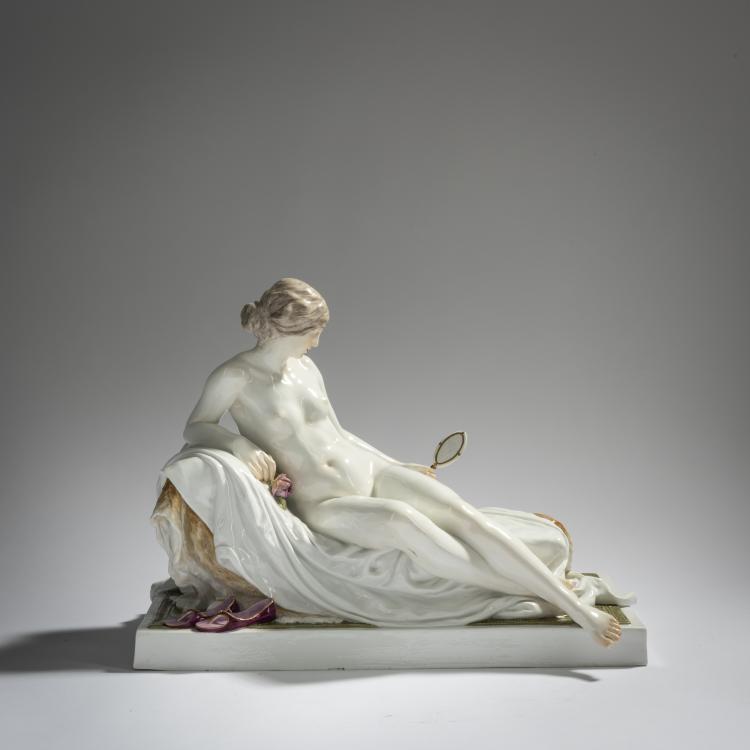 Hauptbild zu Objekt, 'Ruhende mit Spiegel', 1903, Robert Ockelmann, Meissen, 156D 728