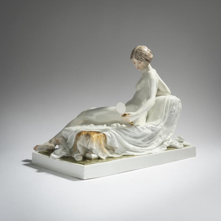 Bild 3 zu Objekt, 'Ruhende mit Spiegel', 1903, Robert Ockelmann, Meissen, 156D 728