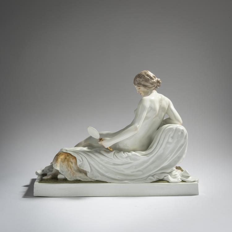 Bild 5 zu Objekt, 'Ruhende mit Spiegel', 1903, Robert Ockelmann, Meissen, 156D 728