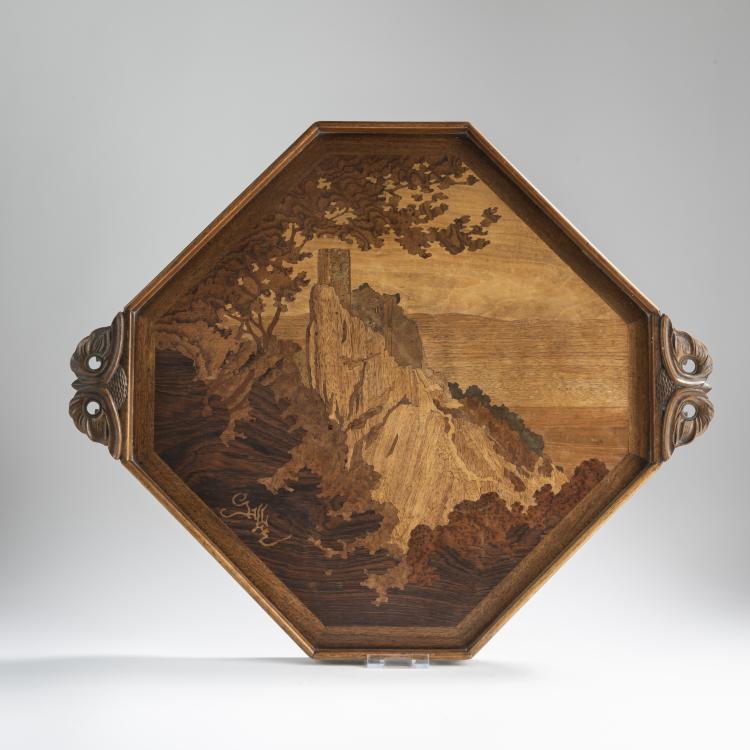 Hauptbild zu Objekt, 'Castle ruin' tray, c. 1915, Emile Gall&eacute;, Gall&eacute;, &Eacute;tablissements, Nancy, 156C 516