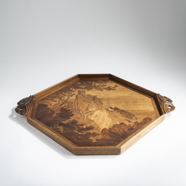 Bild 1 zu Objekt, 'Castle ruin' tray, c. 1915, Emile Gall&eacute;, Gall&eacute;, &Eacute;tablissements, Nancy, 156C 516
