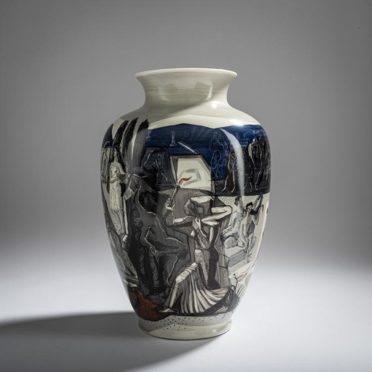 Hauptbild zu Objekt, 'Demeter - Kore Erika' vase, c. 1950, Krister Porzellanmanufaktur AG, Waldenburg, 156C 661