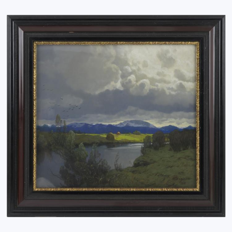 Hauptbild zu Objekt, Untitled (river landscape in the foothills), 1918, Albert Stagura, 157C 902