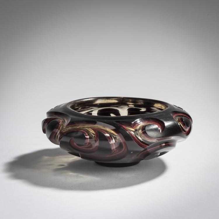 Hauptbild zu Objekt, &Eacute;tude-Schale 'Sang de boeuf', um 1895, Emile Gall&eacute;, Gall&eacute;, &Eacute;mile, Nancy, 156B 186