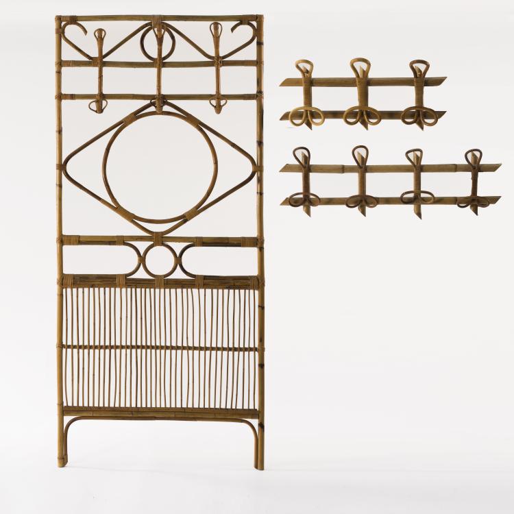 Hauptbild zu Objekt, Wandgarderobe, zwei Wandhakenleisten, 1950er Jahre, Italien, 157B 332