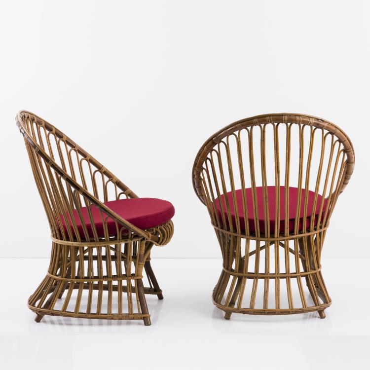 Bild 1 zu Objekt, 2 wicker chairs, c. 1956, Italien, 157B 333