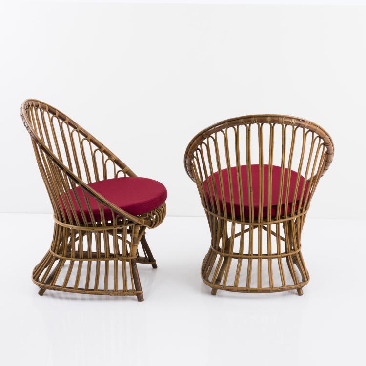 Bild 2 zu Objekt, 2 wicker chairs, c. 1956, Italien, 157B 333