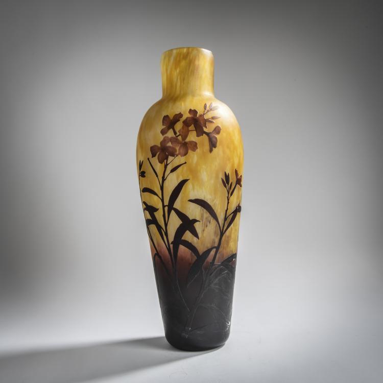 Hauptbild zu Objekt, Vase 'Laurier rose', 1910-12, Antonin Daum, Daum Fr&egrave;res, Nancy, 156D 671