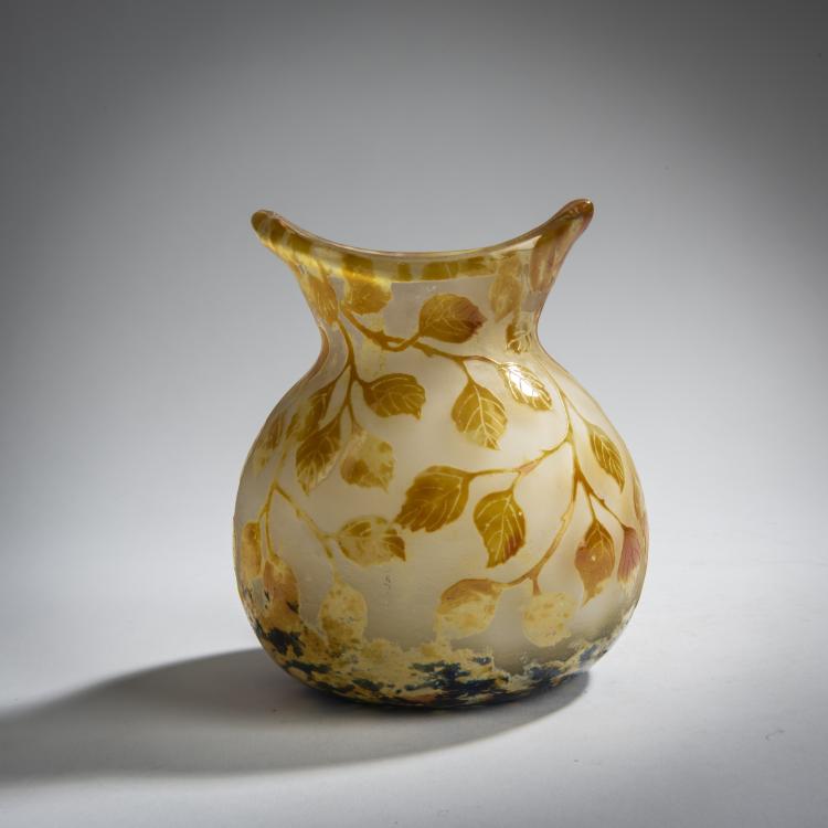 Hauptbild zu Objekt, Vase 'Feuilles d'Automne', um 1902, Antonin Daum, Daum Fr&egrave;res, Nancy, 156D 672
