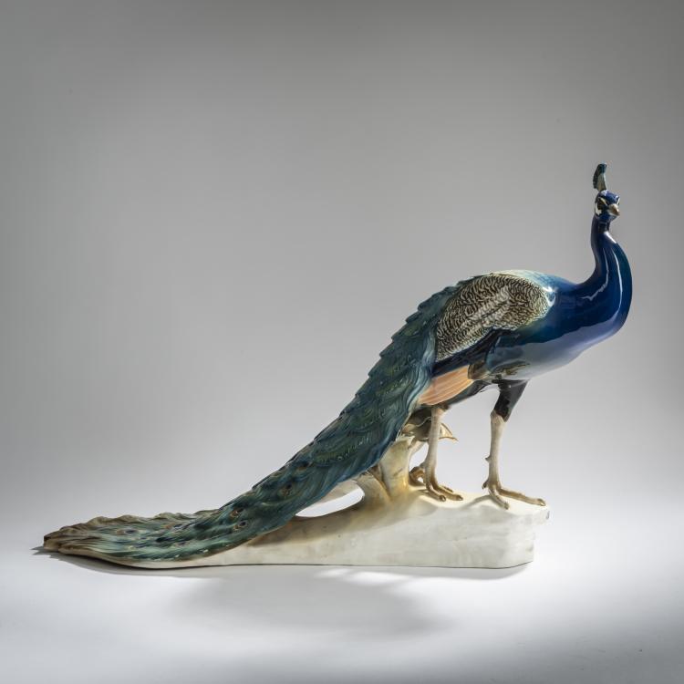 Hauptbild zu Objekt, 'Peacock', 1906, Theodor K&auml;rner, Nymphenburg, KPM, 156D 750