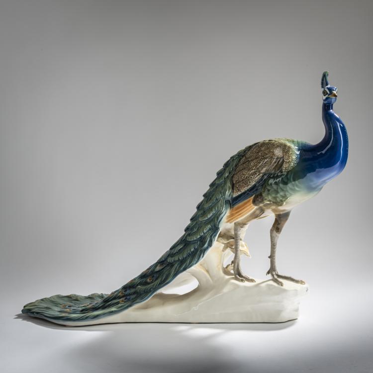 Hauptbild zu Objekt, 'Peacock', 1906, Theodor K&auml;rner, Nymphenburg, KPM, 156D 751