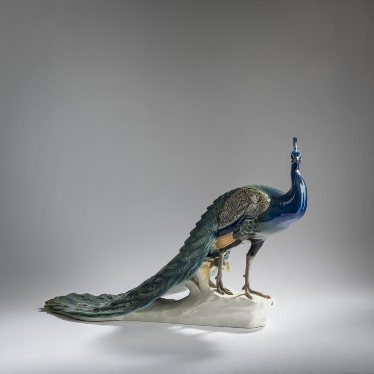Hauptbild zu Objekt, 'Peacock', 1906, Theodor K&auml;rner, Nymphenburg, KPM, 156D 752