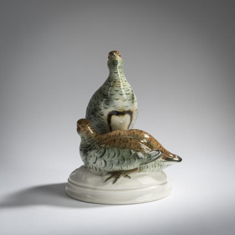 Bild 2 zu Objekt, 'Rebhuhngruppe', 1918, Edmund Sode, Schwarzburger Werkst&auml;tten f&uuml;r Porzellankunst, Unterwei&szlig;bach, 156D 774