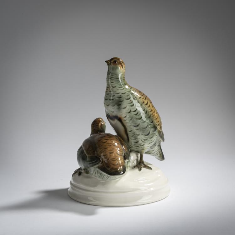Bild 5 zu Objekt, 'Rebhuhngruppe', 1918, Edmund Sode, Schwarzburger Werkst&auml;tten f&uuml;r Porzellankunst, Unterwei&szlig;bach, 156D 774