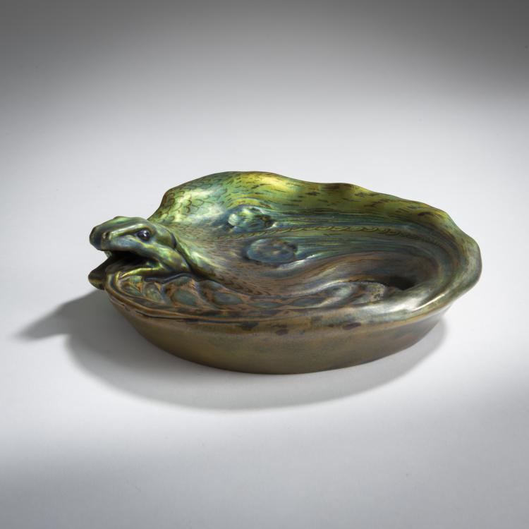 Bild 1 zu Objekt, Snake bowl, c. 1900, T&aacute;d&eacute; Sikorski (attributed), Zsolnay, Vilmos, P&eacute;cs, 156C 646