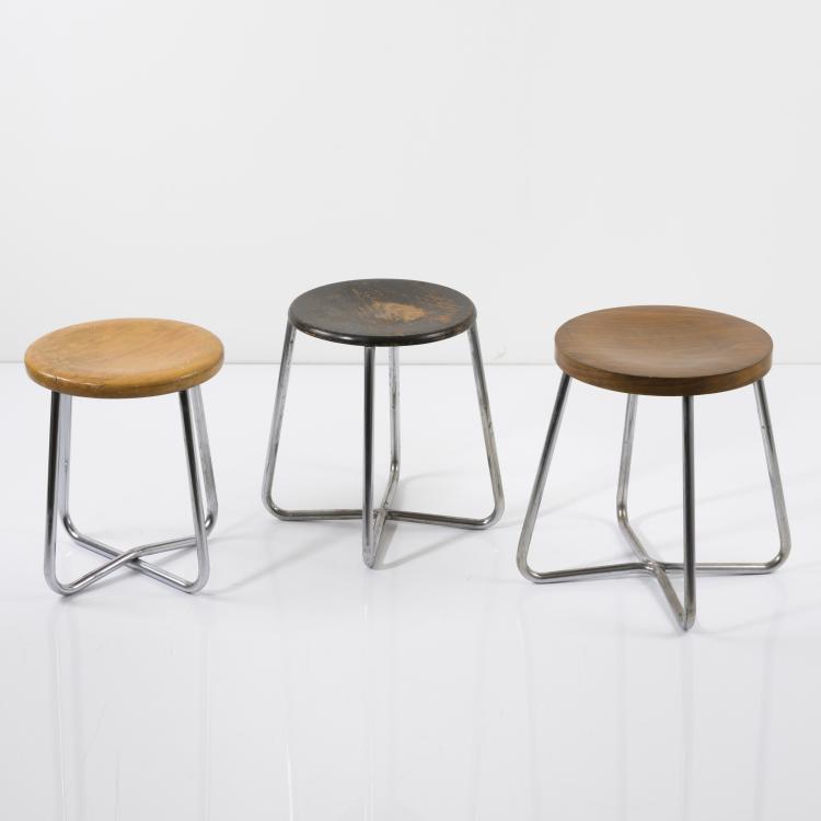 Hauptbild zu Objekt, 3 stools, 1930s, Tschechoslowakei, 157A 77
