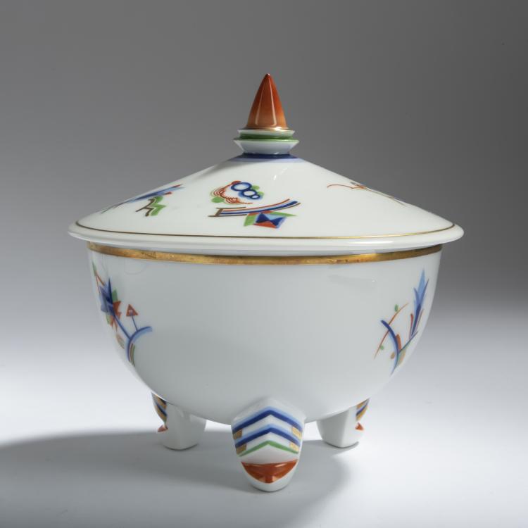 Hauptbild zu Objekt, Deckeldose, um 1926, Kurt Severin (zugeschrieben), Rosenthal, Selb, 156C 669