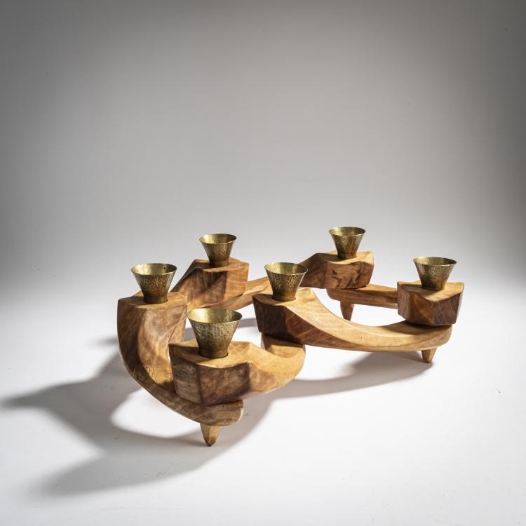 Bild 1 zu Objekt, Anthroposophical candlestick, 1940s, Rudolf Steiner (Umkreis), Dornach, Kunstschnitzwerkstatt, 157A 90