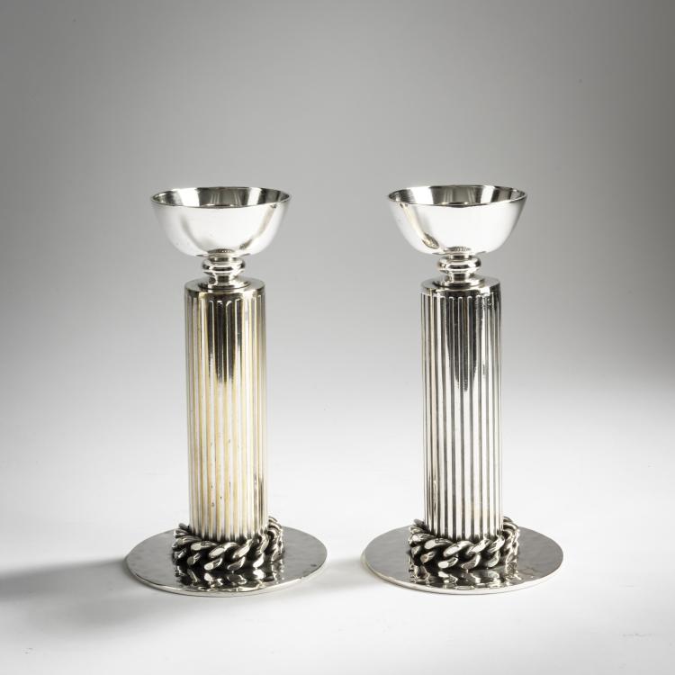 Hauptbild zu Objekt, Two candlesticks, after 1948, Jean Despr&eacute;s, Despr&eacute;s, Jean, Avallon, 156C 548
