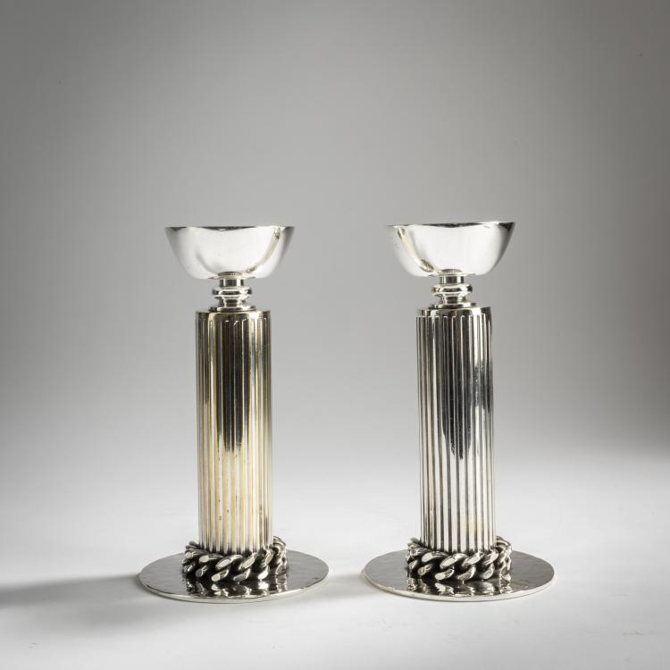 Bild 1 zu Objekt, Two candlesticks, after 1948, Jean Despr&eacute;s, Despr&eacute;s, Jean, Avallon, 156C 548