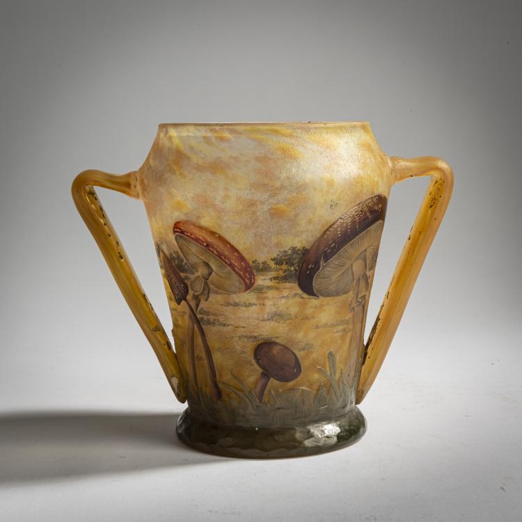 Hauptbild zu Objekt, Henkelvase 'Champignons', 1907, Henri Berg&eacute;,Antonin Daum,&Eacute;mile Wirtz, Daum Fr&egrave;res, Nancy, 156B 131