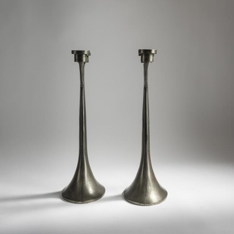 Bild 1 zu Objekt, Two candlesticks, c. 1902, Joseph Maria Olbrich, Hueck, Eduard, L&uuml;denscheid, 156C 561
