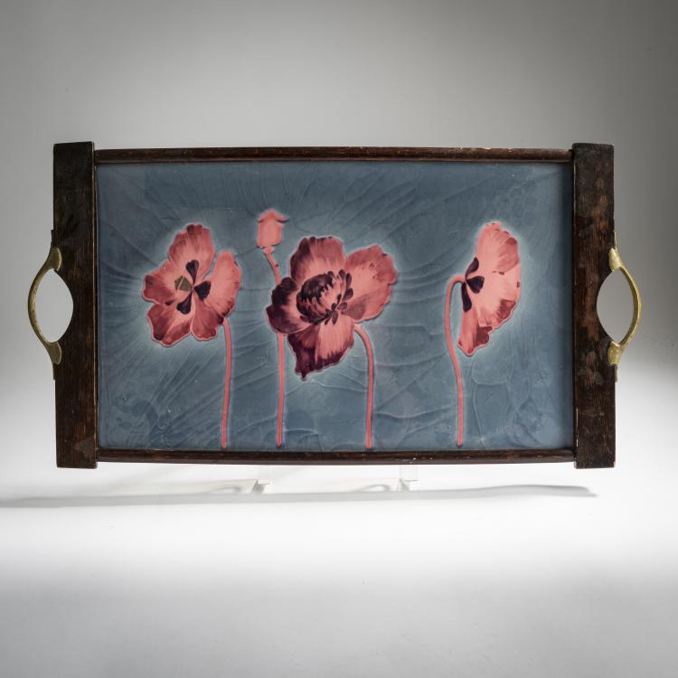 Bild 1 zu Objekt, Tray, c. 1909, Christian Neureuther, W&auml;chtersbacher Steingutfabrik, Schlierbach, 156C 635