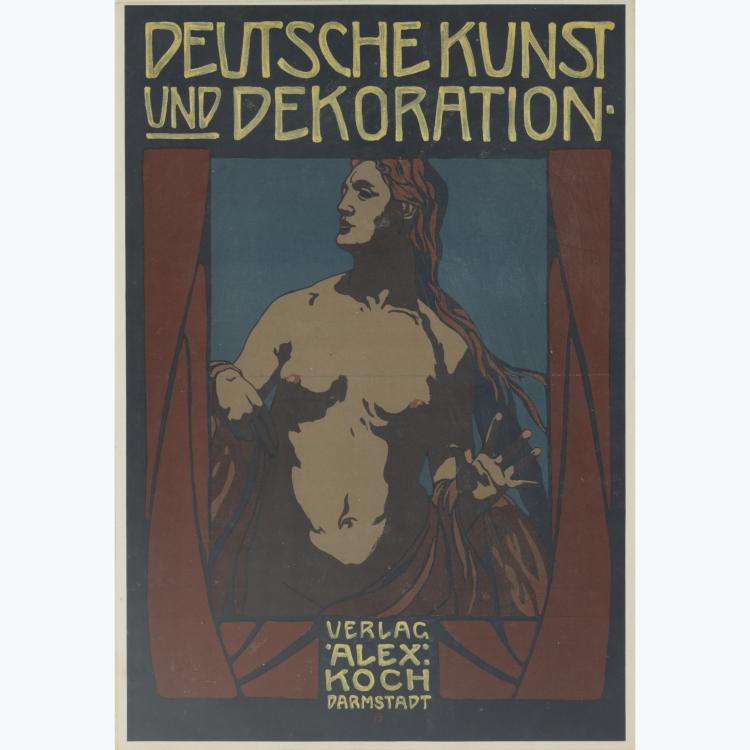 Hauptbild zu Objekt, Plakat 'Deutsche Kunst und Dekoration', um 1900, Peter Behrens, 156C 648