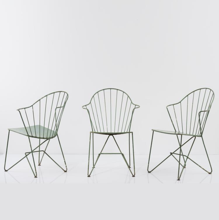Hauptbild zu Objekt, 3 'Auersperg' garden chairs, 1957 / 58, J. O. Wlader,V. M&ouml;dlhammer, Sonett, Wien, 157B 326