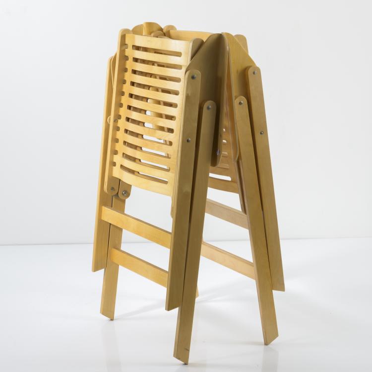 Bild 2 zu Objekt, 6 'Rex' folding chairs, c. 1950, Nico Kralj, Stol, L&ouml;wenstein, Slowenien, 157B 255