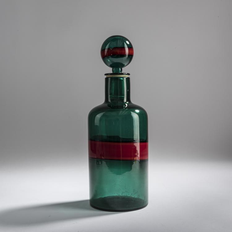 Hauptbild zu Objekt, Bottle with stopper, c. 1955, Fulvio Bianconi, Venini & C., Murano, 158C 831
