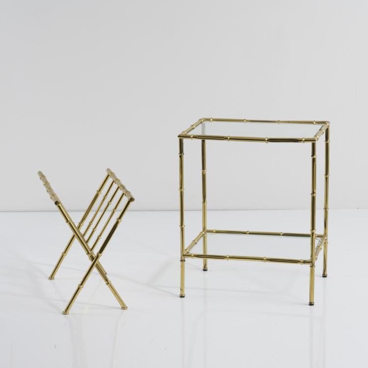 Bild 1 zu Objekt, 'Bamboo' side table and newspaper rack, c. 1970, Italien, 157B 490