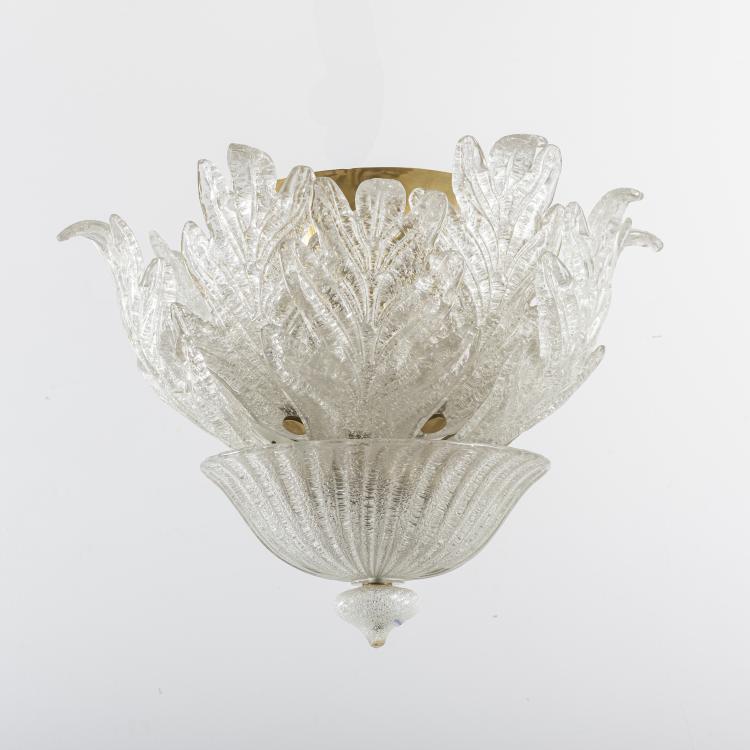 Hauptbild zu Objekt, Ceiling light and wall applique, 1940s, Barovier & Toso, Murano (zugeschrieben), 158A 10