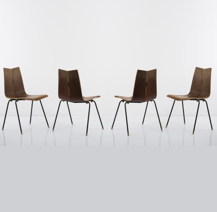 Bild 2 zu Objekt, 4 stackable 'GA' chairs, 1955, Hans Georg Bellmann, Domus KG, Schwaikheim; Horgen Glarus, Glarus, 157A 158