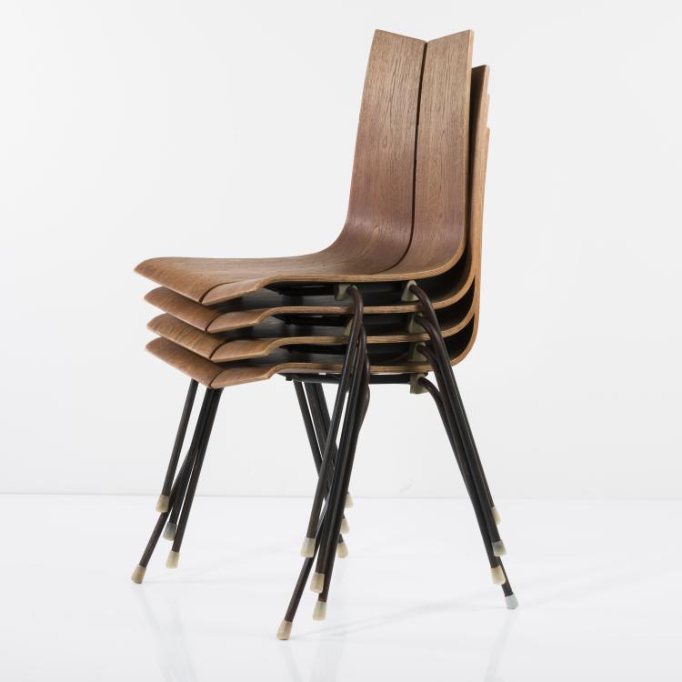 Bild 3 zu Objekt, 4 stackable 'GA' chairs, 1955, Hans Georg Bellmann, Domus KG, Schwaikheim; Horgen Glarus, Glarus, 157A 158