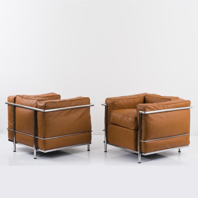 Bild 5 zu Objekt, 2 'LC 2' easy chairs, 1928, Pierre Jeanneret,Charlotte Perriand,Le Corbusier Charles-&Eacute;douard Jeanneret-Gris, Cassina, Mailand, 157A 71