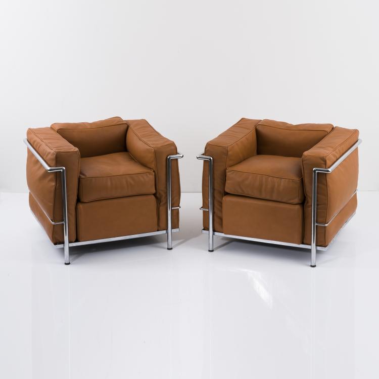 Bild 6 zu Objekt, 2 'LC 2' easy chairs, 1928, Pierre Jeanneret,Charlotte Perriand,Le Corbusier Charles-&Eacute;douard Jeanneret-Gris, Cassina, Mailand, 157A 71
