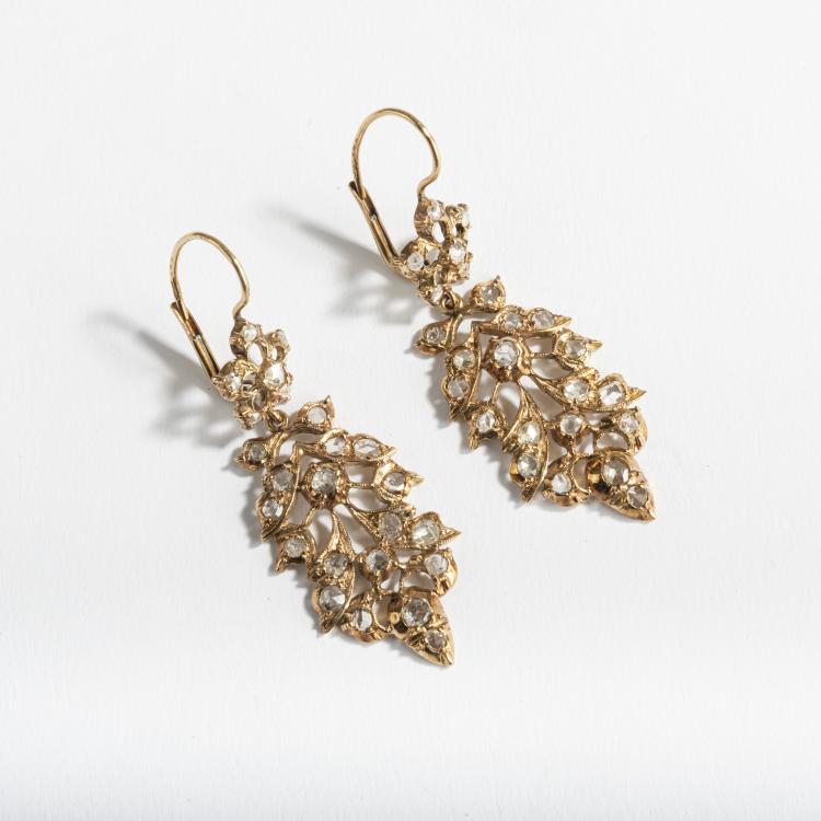 Hauptbild zu Objekt, Paar Ohrh&auml;nger, um 1880, Italien, 157E 1030