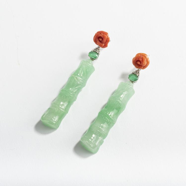 Hauptbild zu Objekt, Pair of earrings, 1920s, Deutschland, 157E 1037