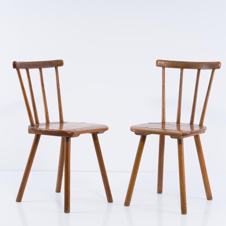 Bild 1 zu Objekt, 2 'T&uuml;bingen' chairs, c. 1934, Adolf Gustav Schneck, Sch&auml;fer, Stuhlfabrik, T&uuml;bingen, 157A 8